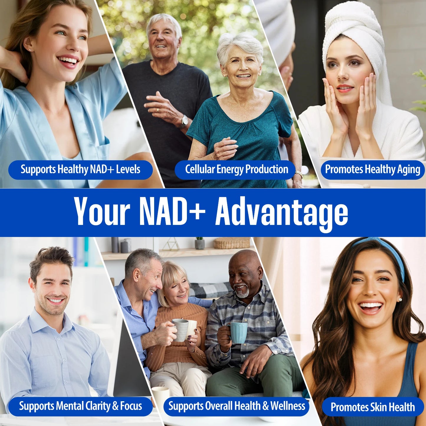 Supplement 1450mg NAD Resveratrol Supplement for Women and Men NAD+ Support Cellular Health Anti Aging 90 Count