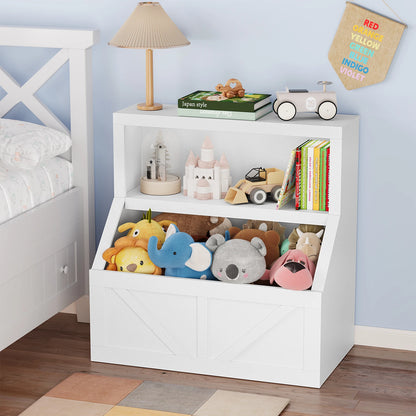 Kids Bookshelf Wooden Toy Storage Organizer for Playrooms.