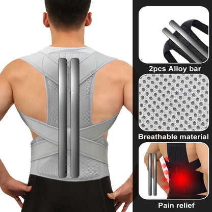 Adjustable lumbar scoliosis posture corrector corset; back support.