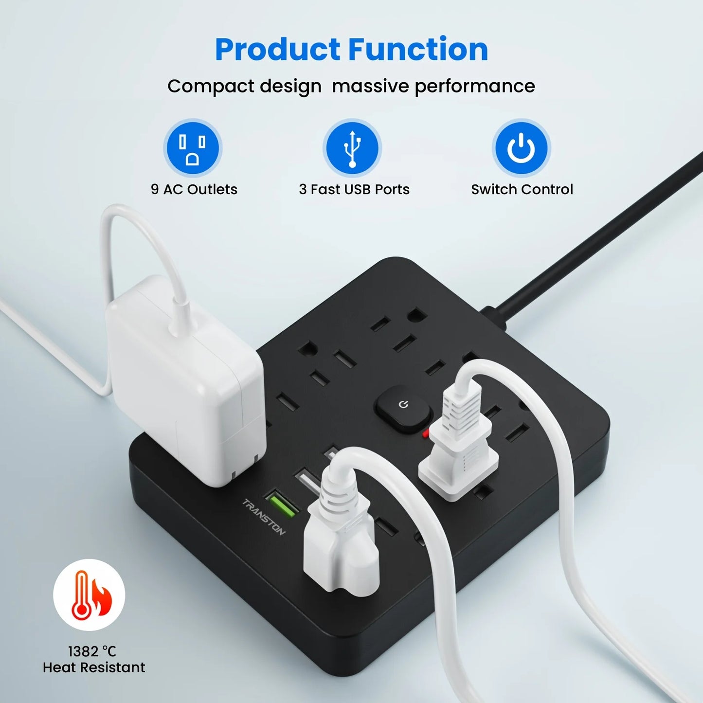 Surge Protector Power Strip With USB Charging.