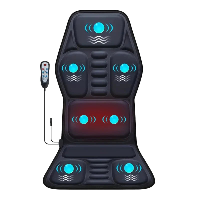 Heated massage seat cushion; seven modes, pain-relief