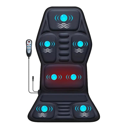 Heated massage seat cushion; seven modes, pain-relief