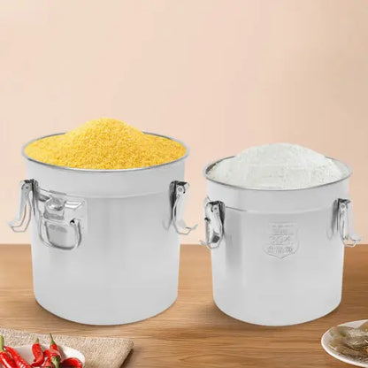 21L/33L Airtight Rice Bucket Canister Food Storage Container 304 Stainless Steel