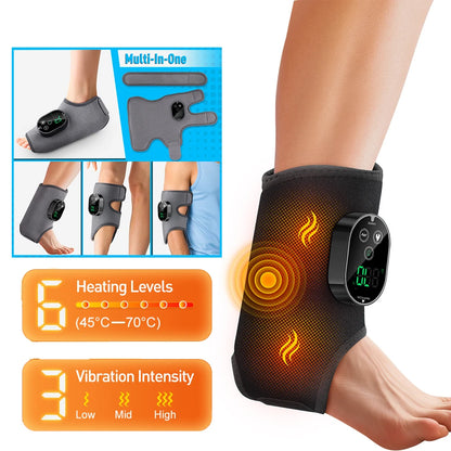 Heated Wrist & Foot Massager for Carpal Tunnel, Cordless Hand Wrist Brace with 5 Heat & 3 Vibration Modes, Arthritis Pain Relief