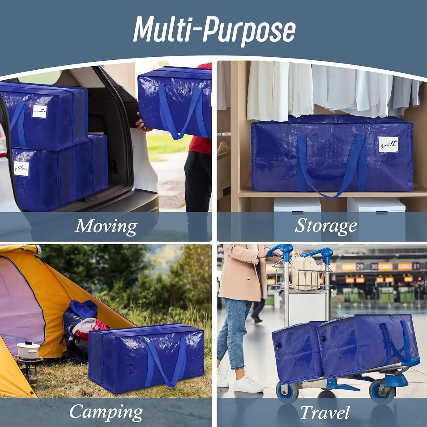 Extra Large Heavy Duty Waterproof Moving Storage Bags.