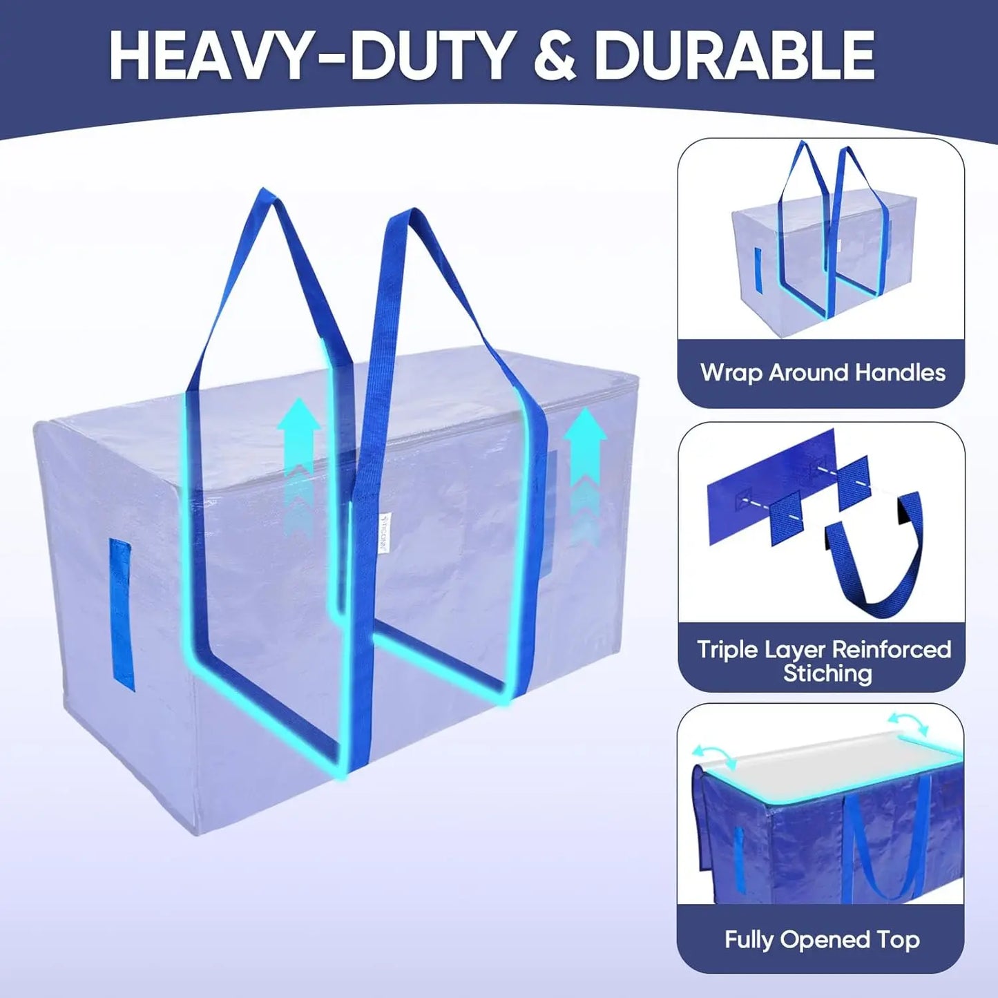 Extra Large Heavy Duty Waterproof Moving Storage Bags.
