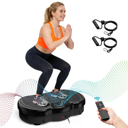 Bluetooth vibration plate; calorie-tracking, 120-level whole-body workout.