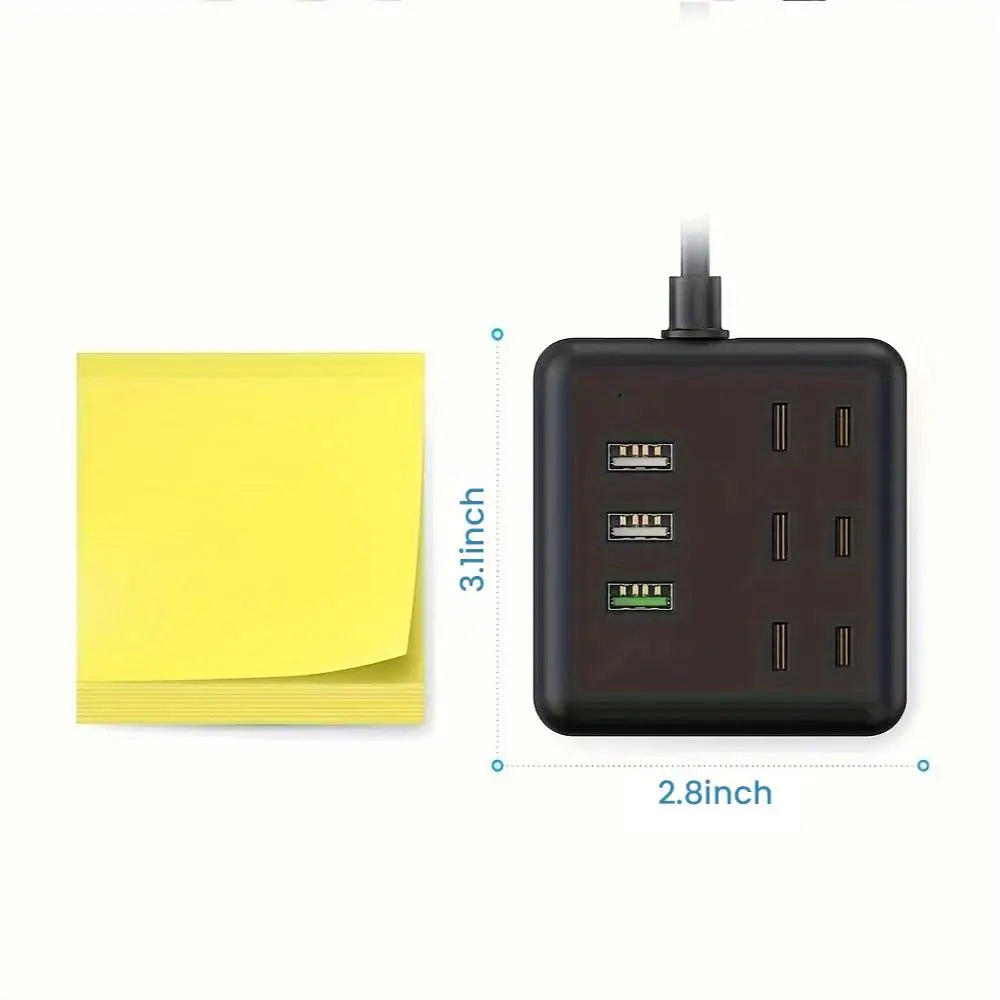 Mini Portable Power Outlet, 3power strip    3 USB, 3.3ft Extension Cord, Fast Charging, Fireproof, For Business Trave