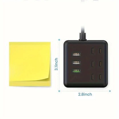 Mini Portable Power Outlet, 3power strip    3 USB, 3.3ft Extension Cord, Fast Charging, Fireproof, For Business Trave