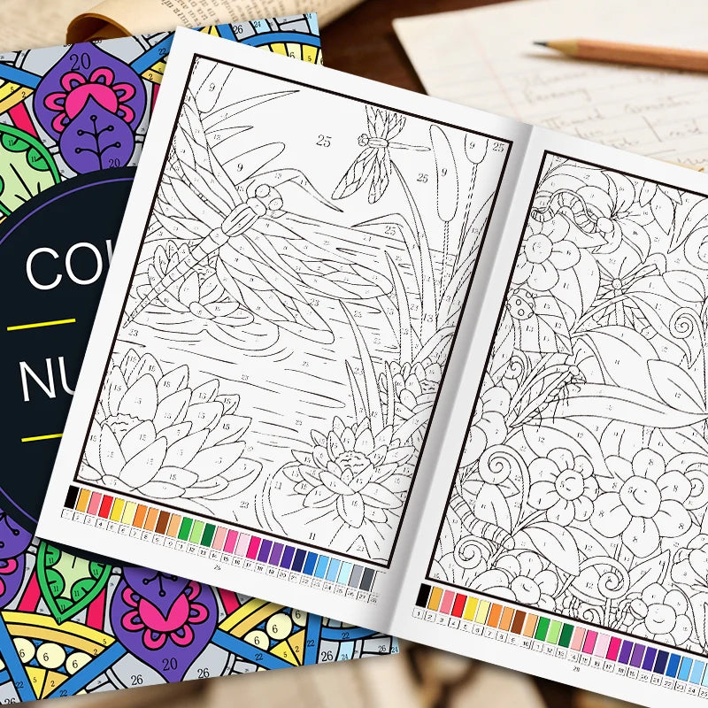 Color by Number for Adults Coloring Book 32 Pages Floral Mandala Design Stress Relief Relaxation Therapy Activity Book