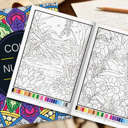 Color by Number for Adults Coloring Book 32 Pages Floral Mandala Design Stress Relief Relaxation Therapy Activity Book