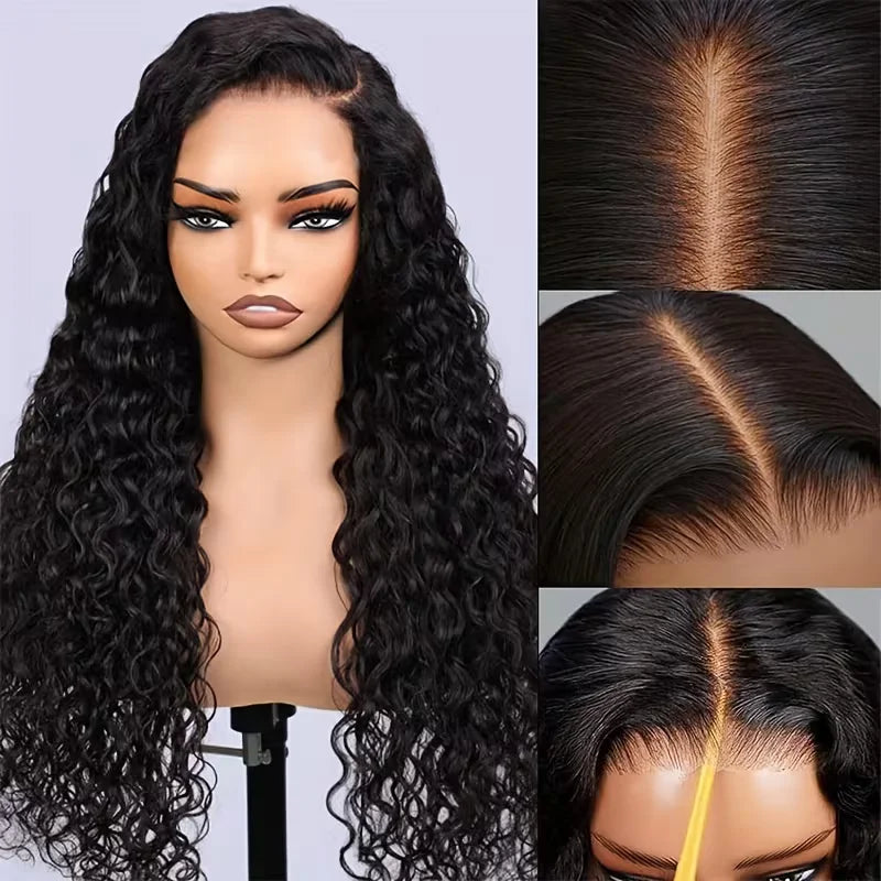 Wear And Go Water Wave 13x6 Hd Glueless Wig Human Hair For Women 7x5 Frontal Curly Lace Front Wigs On Clearance Sale 250 Density
