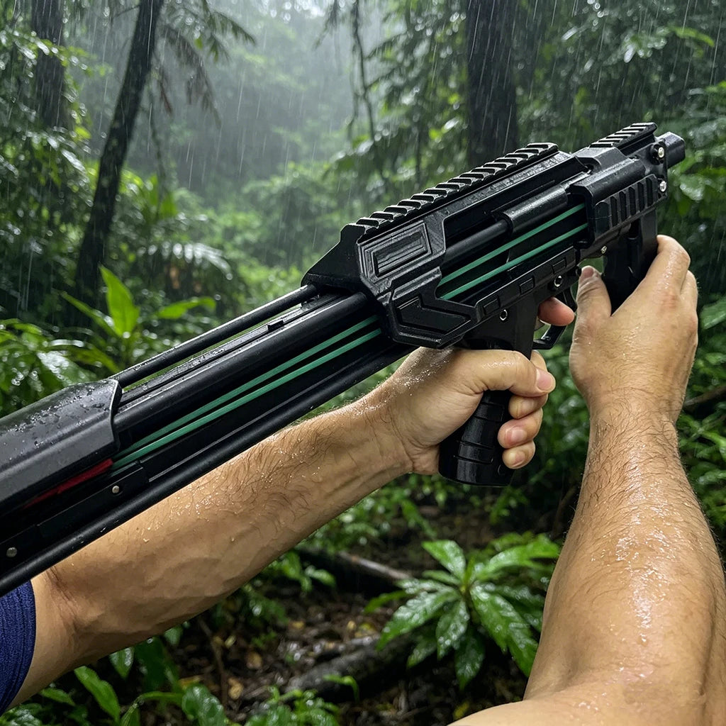 Multi-functional slingshot bow and arrow launcher, capable of continuously firing steel balls, outdoor jungle hunting kit