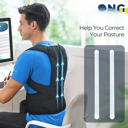 Adjustable lumbar scoliosis posture corrector corset; back support.