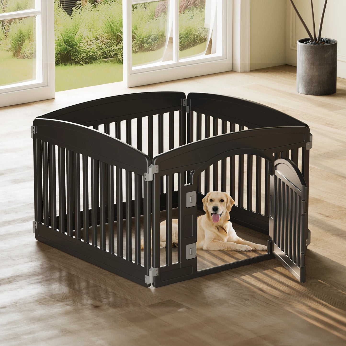 Durable Expandable Plastic Dog Playpen For Indoor Outdoor.