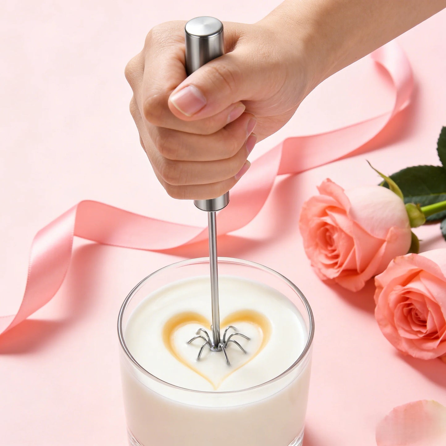 1-Second Mini Whisker, One-Press Handheld Milk Frother &Egg Beater, Perfect Valentine's Day Gift for Home Bakers & Coffee Lovers