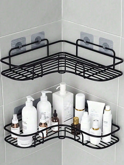 No‑Drill Triangle Bathroom Caddy Multi‑Use Storage Rack.
