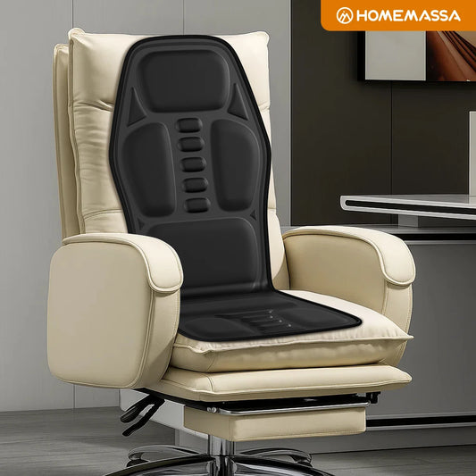 Heated massage seat cushion; seven modes, pain-relief