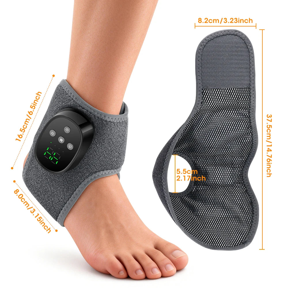 Heated Wrist & Foot Massager for Carpal Tunnel, Cordless Hand Wrist Brace with 5 Heat & 3 Vibration Modes, Arthritis Pain Relief