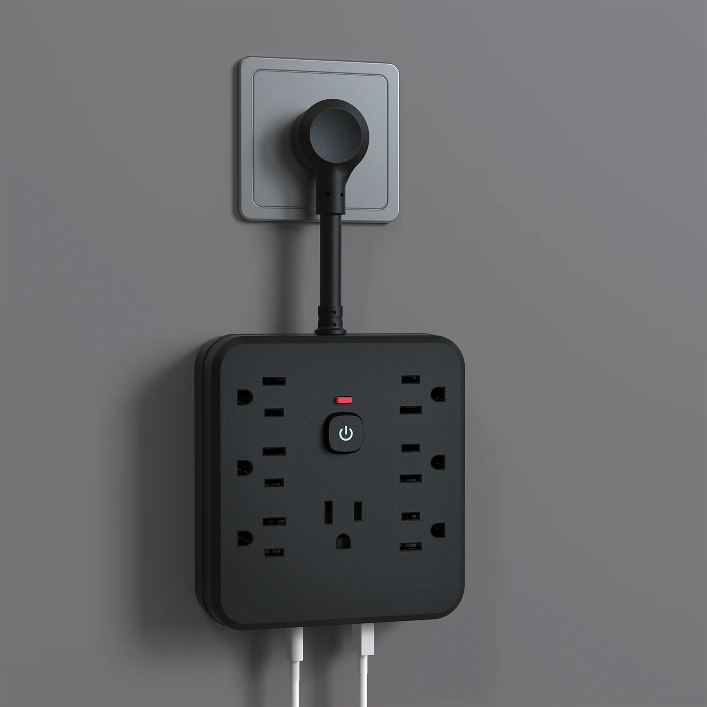 11-in-1 Power Strip with 7 AC Sockets, 3 USB Ports and 1 Type-C Connection | Surge Protector & Multi-Plug Extender, USB Wall