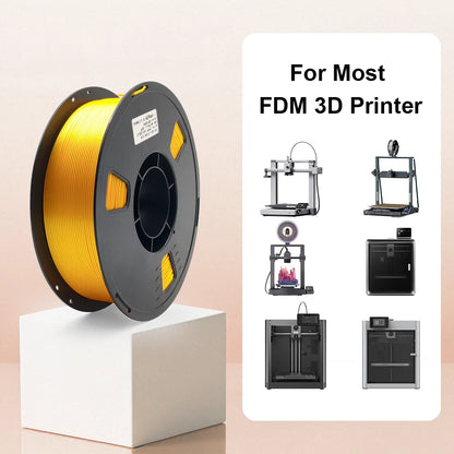 5KG Silk PLA Plastic Gold Sliver,3D Printer Filament 1.75mm 1KG/Spool Smooth Silky Consumable Fits for Most FDM 3D Printers