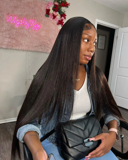  40 42 Inch Straight Human Hair Wigs 13x4 13X6 HD Lace Frontal Wig 300% Density Human Hair Remy Invisible Swiss Lace Wigs For Women