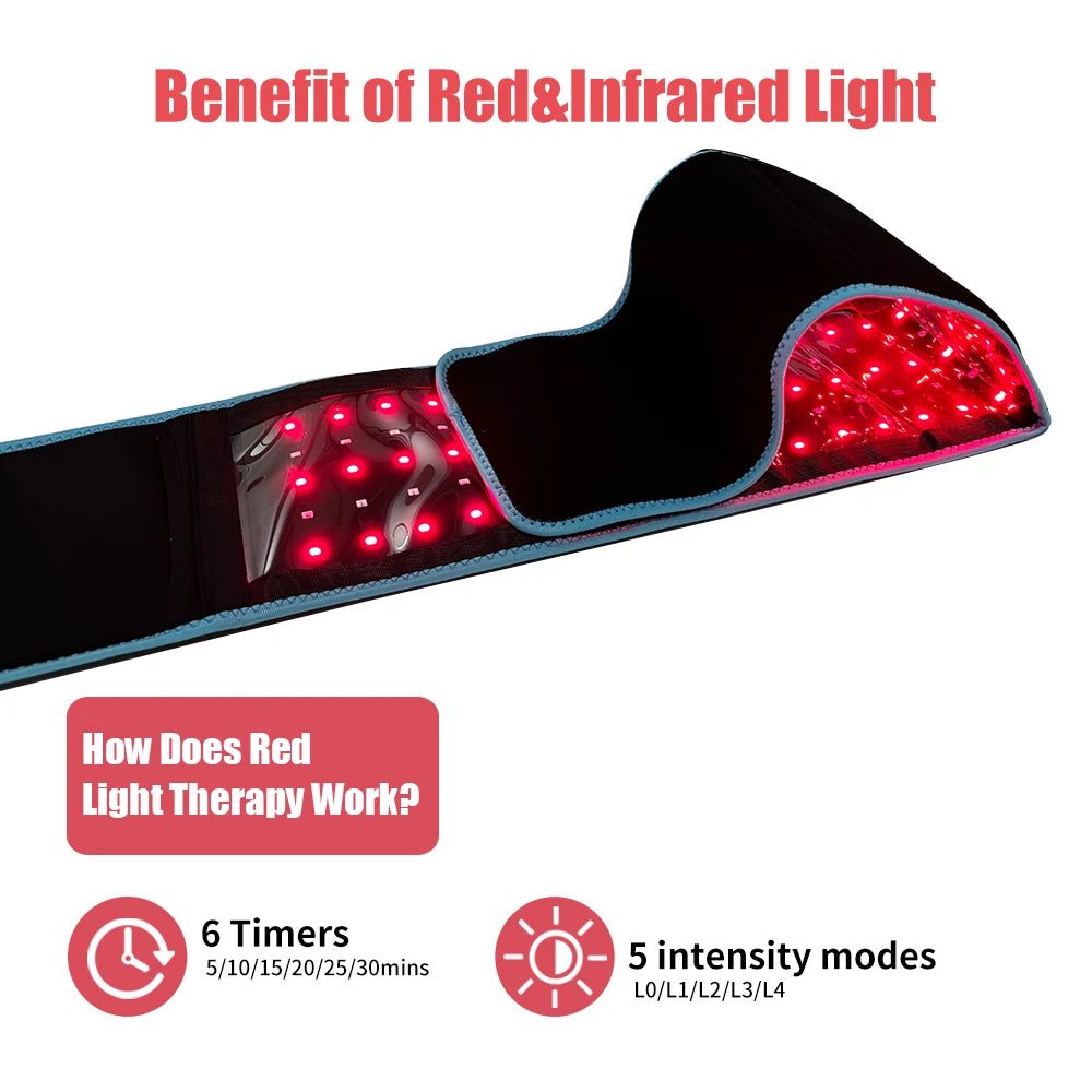 660nm 850nm red light wrap; relaxes muscles